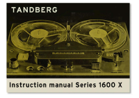 Tandberg 1600 - Owners Manual